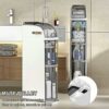 4 Tier Toilet Paper Holder Cabinet with Drawers Free Standing Toilet Paper Holder Narrow Skinny Bathroom Storage Cabinet Corner Floor Cabinet Ver