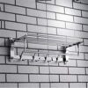 HIGOH Towel Rack Bathroom Stainless Steel Bath Towel Rod with Hook,Wall Mounted Swing Towel Bar - Bathroom Kitchen Swivel Towel Rack Hanger Holde