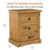 Amazon Brand - Movian Corona 3 Drawer Bedside Chest Distressed Waxed Rectangular Nightstand Table, Solid Pine Wood, 35 cm D x 48 cm W x 60 cm H