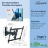 Vogel's TVM 3425 full-motion TV wall bracket for 32-65 inch TVs, Max. 55 lbs (25 kg), Swivels up to 120º, Full-Motion TV wall mount, Max. VESA 40