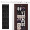 Yunnyp 24 Pockets Over the Door Shoe Organizer with 3 Metal Hooks Closet Shoe Holder Hanging Shoe Storage Bag Organizer