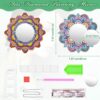 2 Packs DIY Diamond Painting Mirror Kits Mandala Shaped 5D Diamond Art Makeup Mirror Crystal Rhinestone Diamond Painting Craft Mirror for Beginne