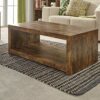GFW Coffee Table with Storage Shelf for Display, Use for Living Room, Entertainment, Media Accessories & Books, Mango Wood, Engineered, Gold, W10