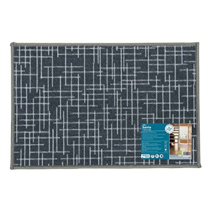 JVL Savio Machine Washable Door Mat, 40 x 60 cm, Grey, One Size