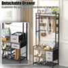 DDJ Hall Tree with Bench and Shoe Storage, Entryway Bench with Coat Rack with Shoe Storage, 7-in-1 Entryway Coat Rack with Hooks and Hanging Rod,