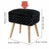 Modern Mink Square Footstool Ottoman,Rectangle Chair with Storage,Rose Pattern Furry Faux Fur Vanity Stool Chair with Metal Legs,Comfy Entryway O