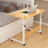 Warmiehomy Laptop Table Movable Study Writing Table on Wheels Height Adjustable Computer Standing Desk Portable Side End Table for Over Bed Sofa