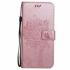 Thoankj Samsung A14 Phone Case, PU Leather Flip Notebook Wallet Cover Embossed Cat Tree with Magnetic Stand Card Holder Slot Folio Soft TPU Bumpe