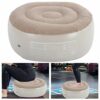 plplaaoo Inflatable Stool, Portable PVC Inflatable Foot Chair, Soft Inflatable Ottoman, Durable Air Chair for Home, Garden, Office, Travel and Ca