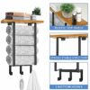 Towel Rack Wall Mounted, Towel Rack with Metal Shelf and 3 Hooks for Small Bathroom, Towel Storage Wall