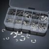 200 Pcs U-Clip Circlip Assortment Kit, Stainless Steel U-Clips Set, 10 Sizes Internal & External Snap Retaining Rings - M1.5/M2/M3/M4/M5/M6/M7/M8