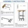 Towel Rack Wall Mounted, Towel Rack with Metal Shelf and 3 Hooks for Small Bathroom, Towel Storage Wall