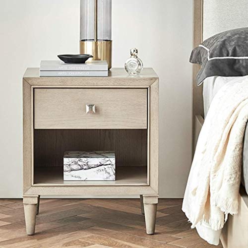 LUKEO Bedside table - Bedside Table with Drawer and Storage Shelf, End Table for Bedroom Living Room Home Furniture