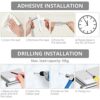 Bathroom Towel Holder Set,HOMGEN Self Adhesive Towel Rail Set Stainless Steel Bath Towel Rail Set No Drilling Hand Towel Rack With a Toilet Paper