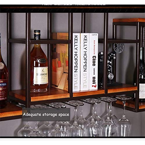 ULAINE Wine Racks Kitchen Bar Unit Storage Shelves Wall Holder, Wine Bottle and Glass Holder, Wall-Mounted Wine Goblet Stemware Holder - Metal Wr