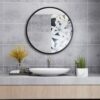 MIQU 600 x 500 mm Illuminated Bathroom Mirror,Bathroom Mirror with Led lights,Light Touch Sensor and Demister Anti-Fog Horizontal/Vertical Wall M