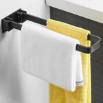 RAKUTE Towel Bar,Towel Rail Polish Chrome,Towel Ring Foldable Wall Mounted,Space Aluminum,Open-Arm Design Double Bar,for Bathroom,Lavatory Bathro