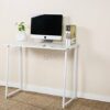 WestWood Foldable Computer Desk Folding Laptop PC Table Home Office Furniture Study Gaming Desktop Workstation WW-CD03 White
