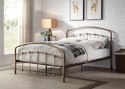 Requiem Luxury Metal Bed Frame | Antique Bronze Industrial Style | 4ft6 Double