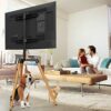 PUTORSEN Artistic Easel Tripod TV Stand for 50-65 inch LCD LED Screens, Portable TV Floor Stand, Adjustable Studio TV Mount with Swivel and Tripo