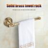 Oumefar Antique Towel Rack Brass Towel Rails Wall Mount Towel Rods Single Pole Bar Retro Toilet Roll Holder For Bathroom