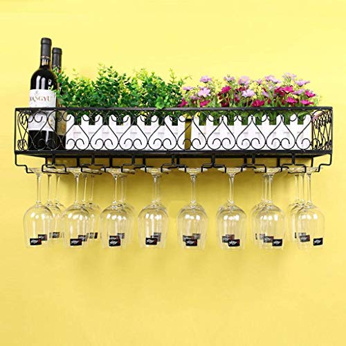 PIBM Stylish Simplicity Wine Rack Shelf Wine Rack with Adjustable Height, Ceiling Mounted Hanging Wine Bottle Holder, Metal Iron Wine Glass Holde