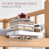 SOLEJAZZ Bedside Shelf for Bed, Foldable Bunk Bed Shelf Clip On Nightstand Tray College Dorm Room Table Caddy with Cup & Cord Holder for Top Bunk