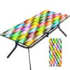 Tablecloth for Folding Table, boho Picnic Table Cover, Waterproof Fitted Table Covers for 6 Foot Tables, Elastic Rim Plastic Table Cover for Picn
