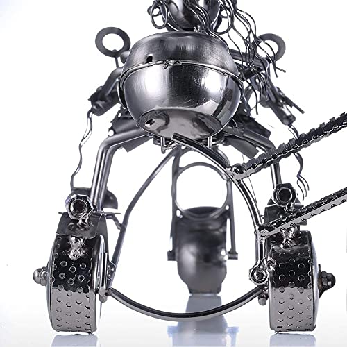 PIBM Stylish Simplicity Artwork Punk Double Motorcycle Locomotive Metal Wine Wine Rack Desktop Porch Home Decoration Bar Restaurant Decorations S