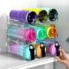 Areforic Water Bottle Organizer - 3 Pack Stackable Cup Organizer for Cabinet, Countertop, Pantry and Fridge, Free-Standing Tumbler Kitchen Storag