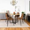 Homy Casa Set of 4 Dining Chairs Soft Chairs and Backrest Kitchen Chairs with Solid Metal Legs for Living Room Lounge Home Brown