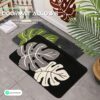Alipis Door Floor Mat for Indoor Outdoor, 60 x 40cm Non-slip Front Door Mat with Fresh Leaves Pattern, Absorbent Bathroom Mats Washable Rug Entra