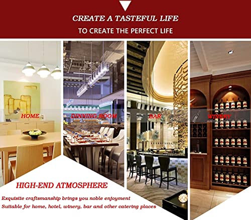 EMISOO Hanging Wine Rack, Retro Ceiling Decoration Rack, Upside-down Hanger Suitable for Living Room, Dining Room, Bar, with Colorful Lights (Col