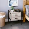 Amazon Brand - Movian Industrial 2-Drawer Rectangular Bedside Nightstand Table, Light Wood, 40 cm D x 43 cm W x 50 cm H