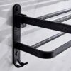 XHALERY Towel Rack Towel Rail Foldable With Hook Towel Rack Bathroom Black Space Aluminum Rack Kitchen And Bathroom Hotel Office 60cm (Size : 50c