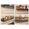 Wall-Mounted Wine Rack Simple Style Metal Home Goblet Multi-Function Display Storage Wine Rack -Restaurant Kitchen Bar Living Room Height Adjusta