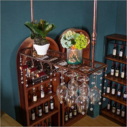 Stylish Simplicity Down Wine Rack, Retro Wrought Iron Wine Rack, Multi-Function Storage Wine Rack, Creative Display Stand, Goblet Rack Home, Rest