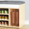 Wooden Shoe Storage Bench With Drawer,Modern Shoe Cabinet With Door,Entryway Shoe Bench With Padded Seat Cubby,D Walnut,80X24X50Cm(31X9X20Inch)
