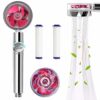 High Pressure Water Saving Shower, 360 Degrees Rotating Propeller Driven Handheld Shower Head with Filter, Turbo Spa Shower Head with Fan & Switc