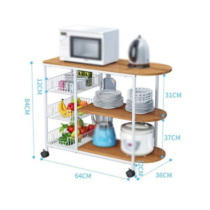 SLNFXC Kitchen Furniture Multi-layer Partition Multifunctional Storage cart With Wheeled Kitchen Trolley (Color : D, Size : 84cm*64cm)