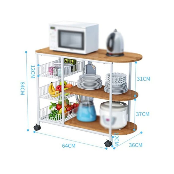 YXBDN Kitchen Furniture Multi-layer Partition Multifunctional Storage cart With Wheeled Kitchen Trolley (Color : A, Size : 84cm*64cm)