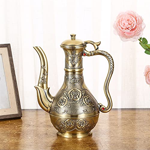 CHUNYU Metal Bronze Wine Set European Vintage Home Wine Cabinet Decoration Wine Pot