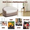 JEAOUIA Twin Size Inflatable Couch for Adults - Foldable Blow Up Couch Lounger - Portable Air Sofa for Indoor Living Outdoor Activities Camping T