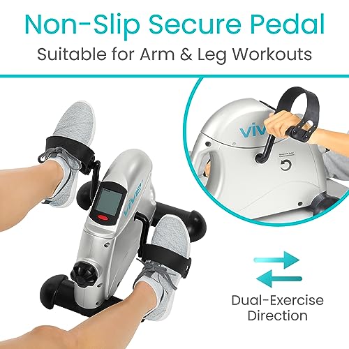 Vive Under Desk Bike Pedal Exerciser - Stationary Exercise Leg Peddler - Low Impact, Portable Mini Cycle Bike for Under Your Office Desk - For Ar