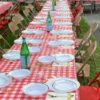 ZeriTlolen 3 Pack 108" X 54" Red Checkered Premium Disposable Plastic Tablecloth for 8ft Long Rectangle Tables, Waterproof Table Covers for Birth