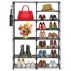 7-Tier Shoe Rack Shelf Footwear Boot Trainer Shoe Storage Rack Organizer Free Standing Shoe Rack for Hallway Bedroom Living Room