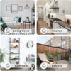 5 Tier Industrial Ladder Shelf, Wood Modern Bookshelf with Metal Frame, Wall-Mounted Plant Flower Storage Organizer for Living Room, Bathroom, Ki