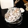 Healifty Decorative Compact Mirror Metal Glass Folding Mirror Exquisite Magnification Mirror Travel Mirror Compact Portable Mini Makeup Mirror