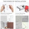 Bathroom Towel Holder Set,HOMGEN Self Adhesive Towel Rail Set Stainless Steel Bath Towel Rail Set No Drilling Hand Towel Rack With a Toilet Paper