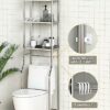 GloTika Over The Toilet Storage, 3-Tier Stainless Steel Bathroom Shelves, Freestanding Above Toilet Storage Shelf for Bathroom